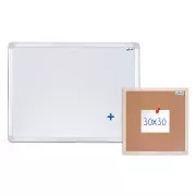 Tablica magnetyczna AVELI 60x45 cm, rama aluminiowa   tablica korkowa 30x30 cm