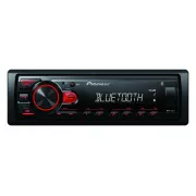 Radio samochodowe Pioneer MVH-230 z USB i Bluetooth z wbudowanym mikrofonem, czerwone