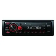 Radio samochodowe Pioneer MVH-230 z USB i Bluetooth z wbudowanym mikrofonem, czerwone