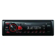 Radio samochodowe Pioneer MVH-230 z USB i Bluetooth z wbudowanym mikrofonem, czerwone
