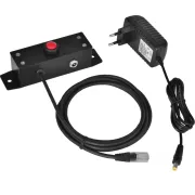 Przycisk do otwierania szuflad kasowych Virtuos 24 V, metalowy z kablem, z elektronicznym mechanizmem otwierającym
