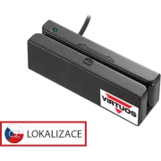 Czytnik kart magnetycznych MSR-100A, USB-COM, czarny