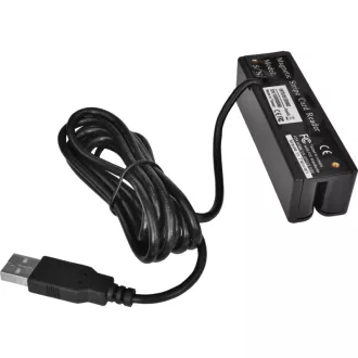 Czytnik kart magnetycznych MSR-100A, USB-COM, czarny