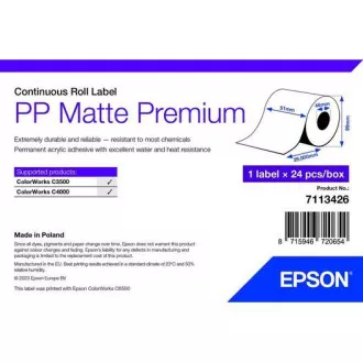 PP Matte Label Premium, Cont. Rolka, 51 mm x 29 mm