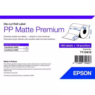 PP Matte Label Premium, 102 mm x 152 mm, 185 etykiet PP Matte Label Premium, 102 mm x 152 mm, 185 etykiet