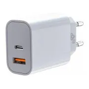 Ładowarka TB USB-C   USB-A 2x3A biała