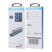 TB Touch USB C 6w1 - HDMI, USBx3, PD, RJ-45
