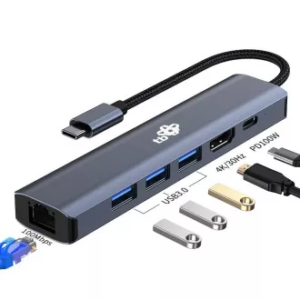 TB Touch USB C 6w1 - HDMI, USBx3, PD, RJ-45