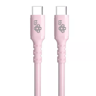Kabel TB USB C - USB C 60W Jelly 1m różowy