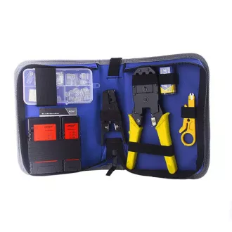 Zestaw narzędzi sieciowych W-Star WSNF1206, 9-częściowe szczypce do zaciskania, tester rj45, trymer, UTP Zestaw narzędzi sieciowych W-Star WSNF1206, 9-częściowe szczypce do zaciskania, tester rj45, trymer, UTP