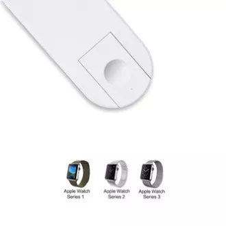 Ładowarka bezprzewodowa 2w1 do telefonu i Apple Watch, biała, 5 V, 10 W, Qi