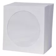Koperta na 1 płytę CD, papierowa, biała, z okienkiem, logo, opakowanie 100 szt.