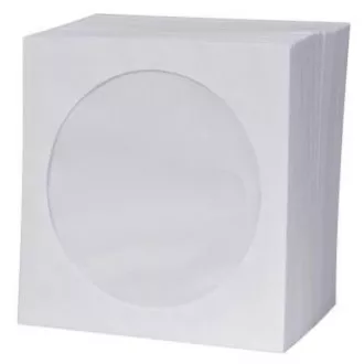 Koperta na 1 płytę CD, papierowa, biała, z okienkiem, logo, opakowanie 100 szt. Koperta na 1 płytę CD, papierowa, biała, z okienkiem, logo, opakowanie 100 szt.