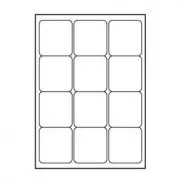 Etykiety z logo 66 mm x 70 mm, A4, matowe, białe, 12 etykiet, 140 g/m2, opakowanie 25 sztuk, do drukarek atramentowych i laserowych