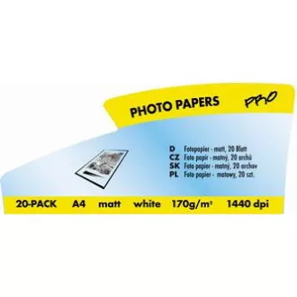 Logo 16668, papier fotograficzny, matowy, biały, A4, 170 g/m2, 1440 dpi, 20 szt., atramentowy