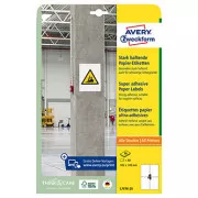 Etykiety Avery Zweckform 105 mm x 148 mm, A4, białe, 4 etykiety, samoprzylepne, opakowanie 20 sztuk, L7876-20, do lasera i atramu