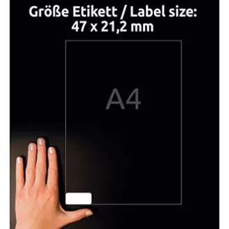 Etykiety Avery Zweckform 45,7 mm x 21,2 mm, A4, białe, 48 etykiet, bardzo wytrzymałe, pakowane po 10 sztuk, L7911-10, do drukarek laserowych oraz