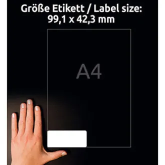 Etykiety Avery Zweckform 99,1 mm x 42,3 mm, format A4, białe, 12 etykiet, bardzo wytrzymałe, pakowane po 40 sztuk, L7913-40, do drukarek laserowych i