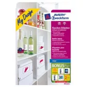 Etykiety samoprzylepne Avery Zweckform, na butelki, A4, 90x120mm, 5 arkuszy, do drukarek atramentowych, O