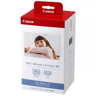 Canon Color Ink Paper Set, KP108IN, KP-108IN, papier fotograficzny, 3 opakowania KP36IN typ błyszczący, 3115B001, biały, CP100, 220, 300, 330, 400