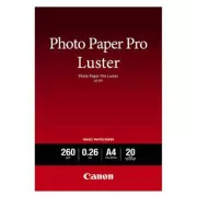 Canon Photo Paper Pro Luster, LU-101, papier fotograficzny, błyszczący, 6211B006, biały, A4, 260 g/m2, 20 szt., atramentowy