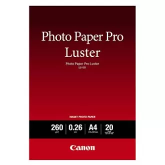 Canon Photo Paper Pro Luster, LU-101, papier fotograficzny, błyszczący, 6211B006, biały, A4, 260 g/m2, 20 szt., atramentowy
