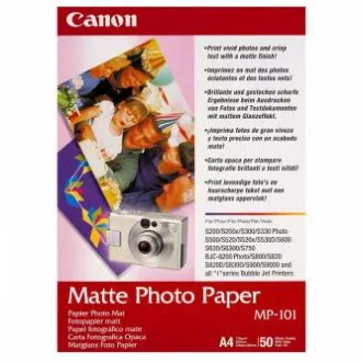 Canon Matte Photo Paper, MP-101 A4, papier fotograficzny, matowy, 7981A005, biały, A4, 170 g/m2, 50 szt., atramentowy Canon Matte Photo Paper, MP-101 A4, papier fotograficzny, matowy, 7981A005, biały, A4, 170 g/m2, 50 szt., atramentowy