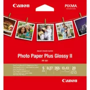 Canon Photo Paper Plus Glossy II, PP-201, papier fotograficzny, błyszczący, 2311B060, biały, 13x13cm, 5x5", 265 g/m2, 20 szt., atramentowy