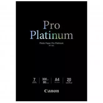 Canon Photo Paper Pro Platinum, PT-101 A4, papier fotograficzny, błyszczący, 2768B016, biały, A4, 300 g/m2, 20 szt., atramentowy