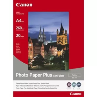 Canon Photo Paper Plus Semi-Glossy, SG-201, papier fotograficzny, półbłyszczący, satynowany, typ 1686B018, biały, 20x25cm, 8x10", 260 g/m2, 20 szt,