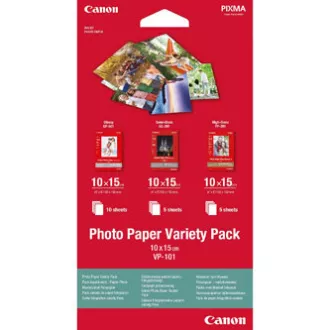 Canon Photo Paper Variety Pack VP-101, VP-101, papier fotograficzny, 5x PP201, 5x SG201, 10x GP501 typ błyszczący, 0775B078, biały, 10x15cm, 4x6"