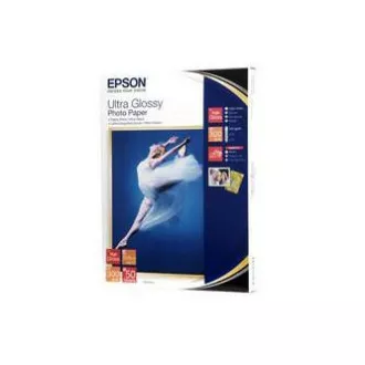 Epson Ultra Glossy Photo Paper, C13S041944BH, papier fotograficzny, błyszczący, biały, R200, R300, R800, RX425, RX500, 13x18cm, 5x7", 300 g/m2, 5