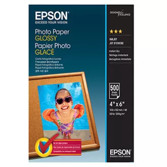 Epson Photo Paper, C13S042549, papier fotograficzny, błyszczący, biały, 10x15cm, 4x6", 200 g/m2, 500 szt., atramentowy