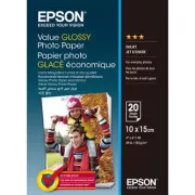 Epson Value Glossy Photo Paper, C13S400037, papier fotograficzny, błyszczący, biały, 10x15cm, 183 g/m2, 20 szt., atramentowy