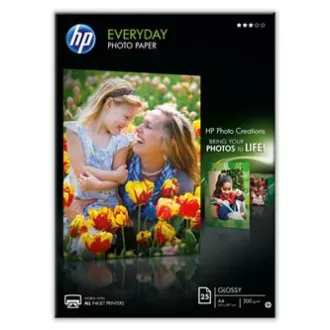 HP Everyday Glossy Photo Paper, Q5451A, papier fotograficzny, błyszczący, biały, A4, 200 g/m2, 25 szt., atramentowy HP Everyday Glossy Photo Paper, Q5451A, papier fotograficzny, błyszczący, biały, A4, 200 g/m2, 25 szt., atramentowy