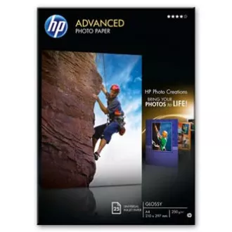 HP Advanced Glossy Photo Paper, Q5456A, papier fotograficzny, błyszczący, zaawansowany typ biały, A4, 250 g/m2, 25 szt., do drukarek atramentowych HP Advanced Glossy Photo Paper, Q5456A, papier fotograficzny, błyszczący, zaawansowany typ biały, A4, 250 g/m2, 25 szt., do drukarek atramentowych