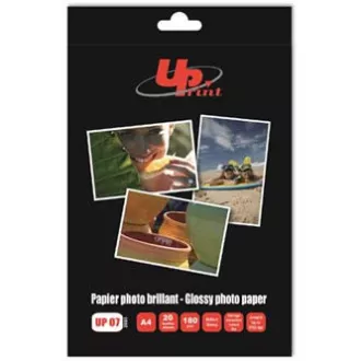 UPrint Błyszczący papier fotograficzny, papier fotograficzny, błyszczący, biały, A4, 180 g/m2, 20 sztuk, do drukarek atramentowych, NA SPRZEDAŻ