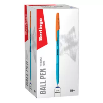 Berlingo, długopis, niebieski, 50szt, 0.7mm, Tribase fuze