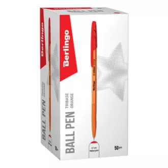 Berlingo, długopis, czerwony, 50 sztuk, 0,7 mm, Tribase Orange