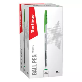 Berlingo, długopis, zielony, 50szt, 1mm, Tribase, WYPRZEDAŻ Berlingo, długopis, zielony, 50szt, 1mm, Tribase, WYPRZEDAŻ