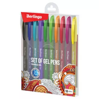 Berlingo, zestaw wałków żelowych, kolor, 10 sztuk, 0,5 mm, żel Triangle Berlingo, zestaw wałków żelowych, kolor, 10 sztuk, 0,5 mm, żel Triangle
