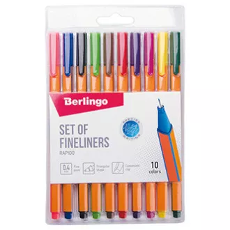 Berlingo, zestaw linijek Rapido, kolor, 10szt, 0.4mm