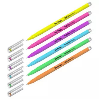 Berlingo, wałek żelowy, kolorowy, zestaw 6 szt., 0,8 mm, Brilliant Neon Berlingo, wałek żelowy, kolorowy, zestaw 6 szt., 0,8 mm, Brilliant Neon