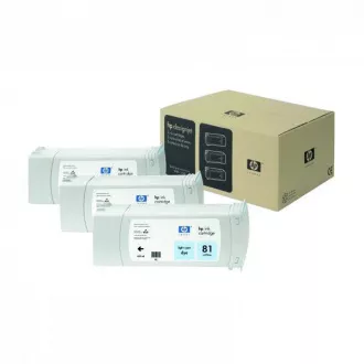 HP 81 (C5070A) - tusz, light cyan (światło cyan) 3szt HP 81 (C5070A) - tusz, light cyan (światło cyan) 3szt