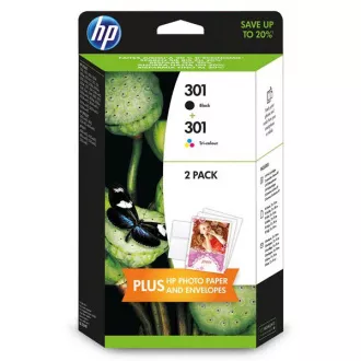 HP 301 (N9J72AE) - tusz, black + color (czarny + kolor)