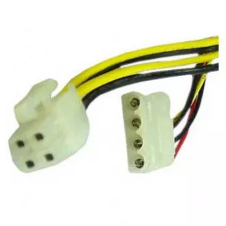 Reduktor zasilania PC, wewnętrzny, DC 5.25" - P4 (4pin), czarny, Logo