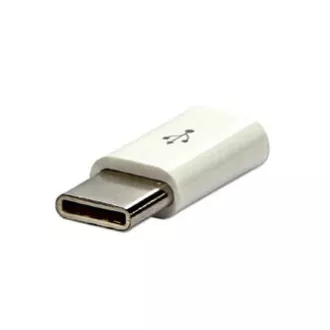 Reduktor USB (2.0), USB C męski - microUSB żeński, biały