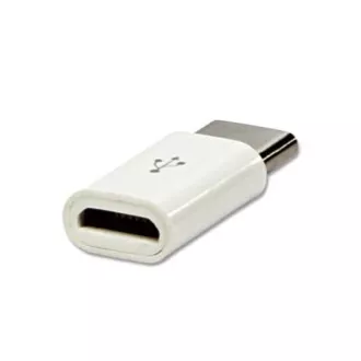 Reduktor USB (2.0), USB C męski - microUSB żeński, biały