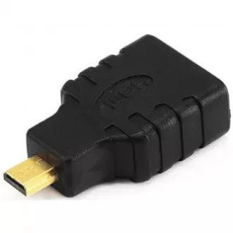 Redukcja sygnału wideo, męskie złącze micro HDMI - żeńskie złącze HDMI, czarne, pozłacane złącza Logo
