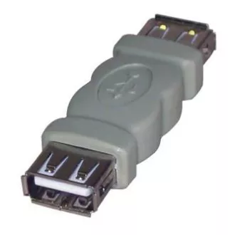 Złącze USB (2.0), USB A żeńskie - USB A żeńskie, szare, blister z logo 29241, WYPRZEDAŻ